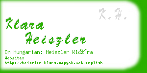 klara heiszler business card